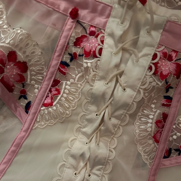 3 PC SET FOR LOVE & LEMONS Festival Rose Bra & Skirt Bustier Small DD 2 Skirts - Picture 6 of 11